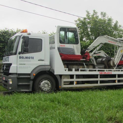 delmote verhuur takeuchi graafmachine knikmops kniklader minidumper